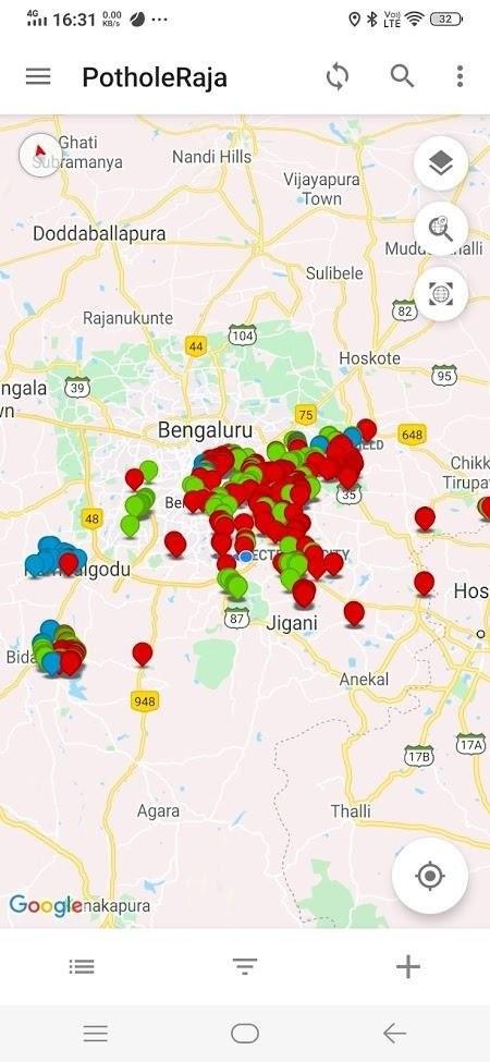 Internal field app: map of repairs